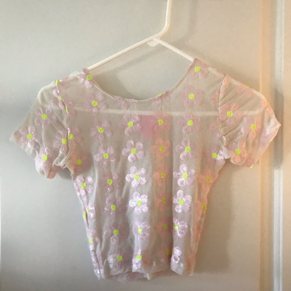 Flower power sheer crop top